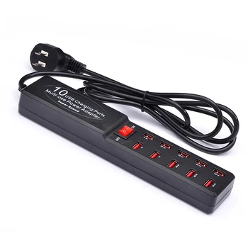 

Go2linK 10 Port USB Charging Station With US/EU Plug Multi-use Charging Station for Samsung S8 Note 4 For iPhone 8 8X 7 5S 6