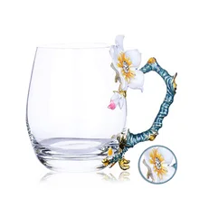 GFHGSD домашнее Термостойкое стекло креативная Хрустальная Цветочная чашка европейские эмалированные чашки офисная молочная Высококачественная кофейная чашка