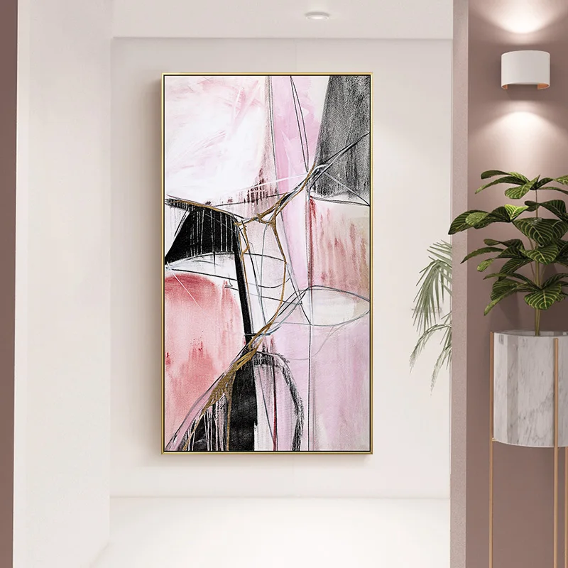 

Abstract Nordic Pink Splash Color Canvas Painting Poster Print Modern Decor Wall Art Pictures For Living Room Bedroom Aisle