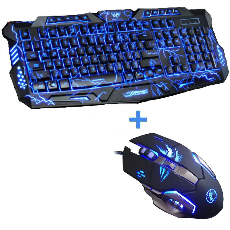 Новая компьютерная игровая клавиатура с трехцветной подсветкой Teclado полноценная