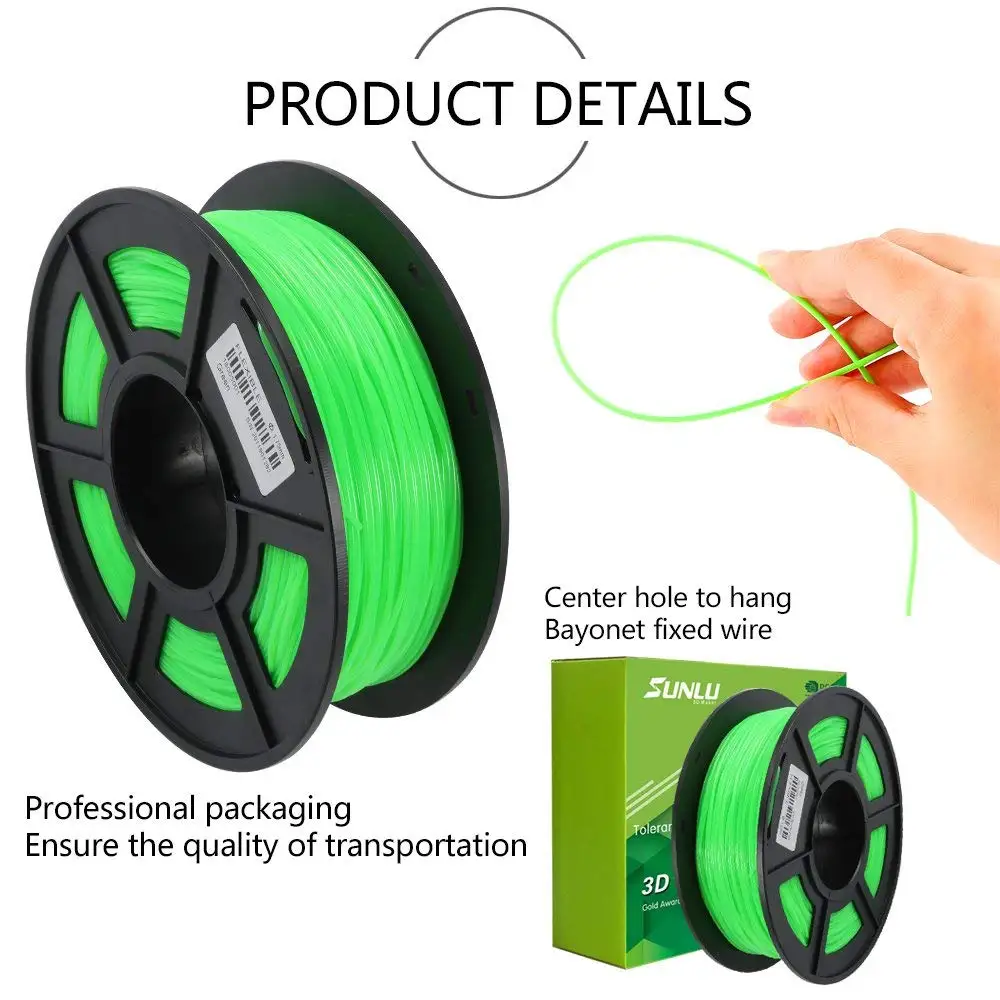 SUNLU PETG/ABS/seta/TPU/PLA filamento 1.75mm 1 rotolo di alta qualità 100%  senza bolle consumabili per stampante 3D spedizione veloce russo -  AliExpress