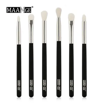 

6 Pcs/Set Professional Eyes Makeup Brushes Set Wood Handle Eyeshadow Eyebrow Eyeliner Blending Powder Smudge Brush Travel Kit