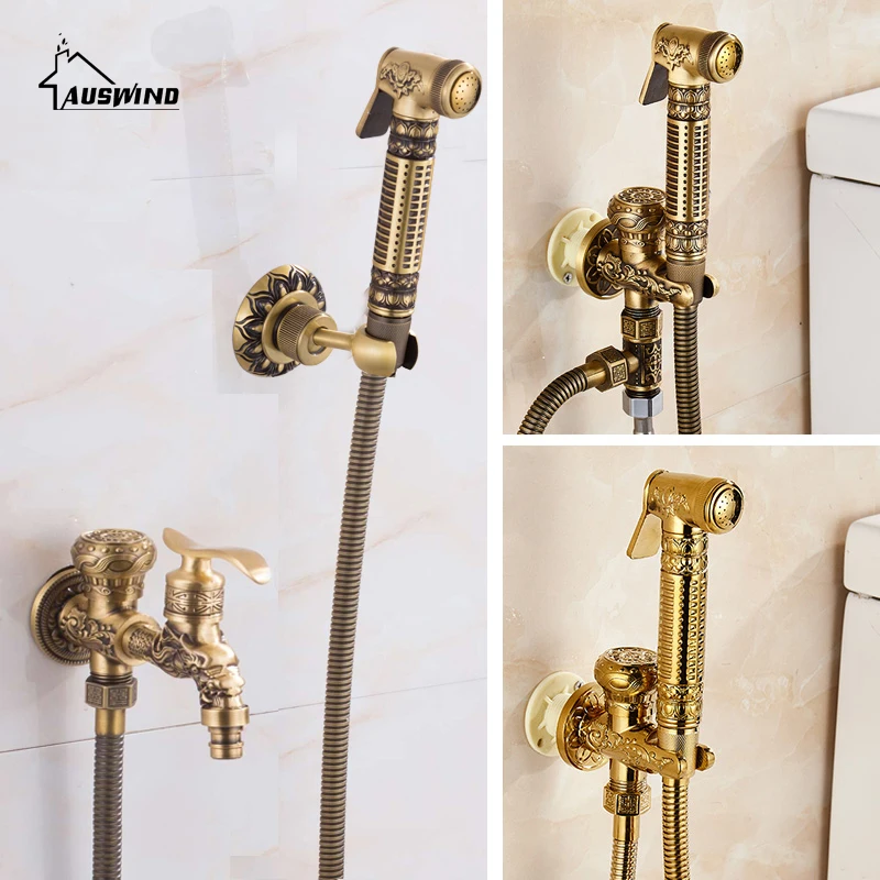 Antique Bidet Faucets Double Tap Toilet Washing Machine Faucet Bidet