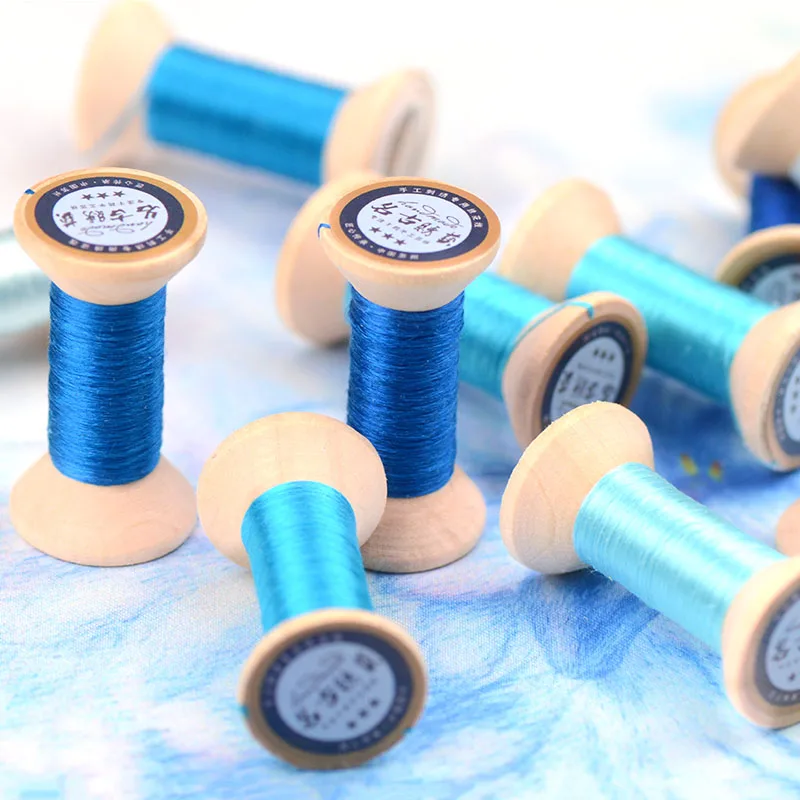 

20m Lake Blue Embroidery Suzhou Embroidery DIY Common Color Silk Line Branch Manual Embroidery Spiraea Wholesale Embroidery Line