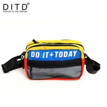 DITD Harajuku noctilucentes Mulheres Messenger Bags Unisex Pacotes de Cintura impermeável pano Oxford Pequenos Sacos de Ombro Moda Feminina