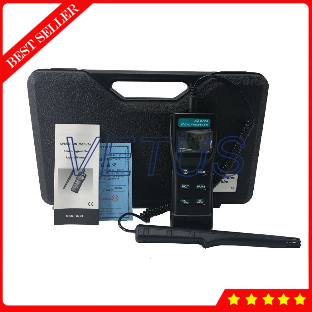 

Fast shipping AZ8723 temperature/humidity/dew point meter/wet bulb temperature and humidity AZ-8723