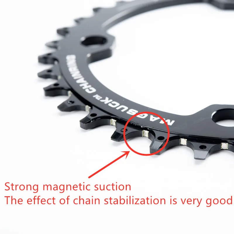 Magsuck, зубная пластина для горного велосипеда, супер сильная Магнитная сила, стабильная цепь, дизайн BCD104, 34 T, 10/11 скоростей, велосипедная кривошипная звездочка