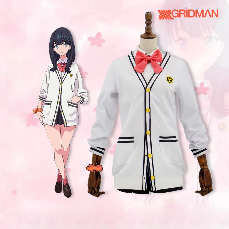 

Anime SSSS.GRIDMAN Cosplay Costume Takarada Rikka School Uniform Women Sweater Outfits Accessories Custom Made