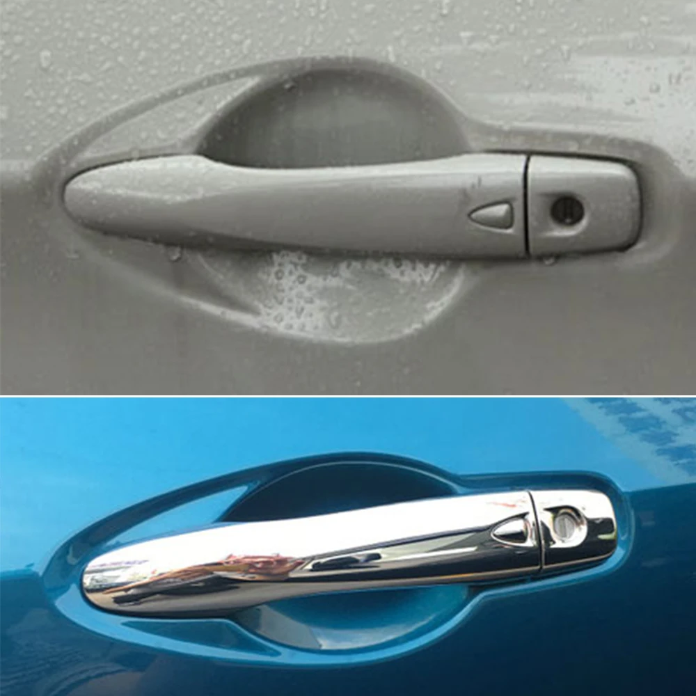 

High quality New Chrome Car Side Door Handle Cover Trim With SMART Keyhole For Nissan Qashqai J11 2015 2016 8pcs Car-styling