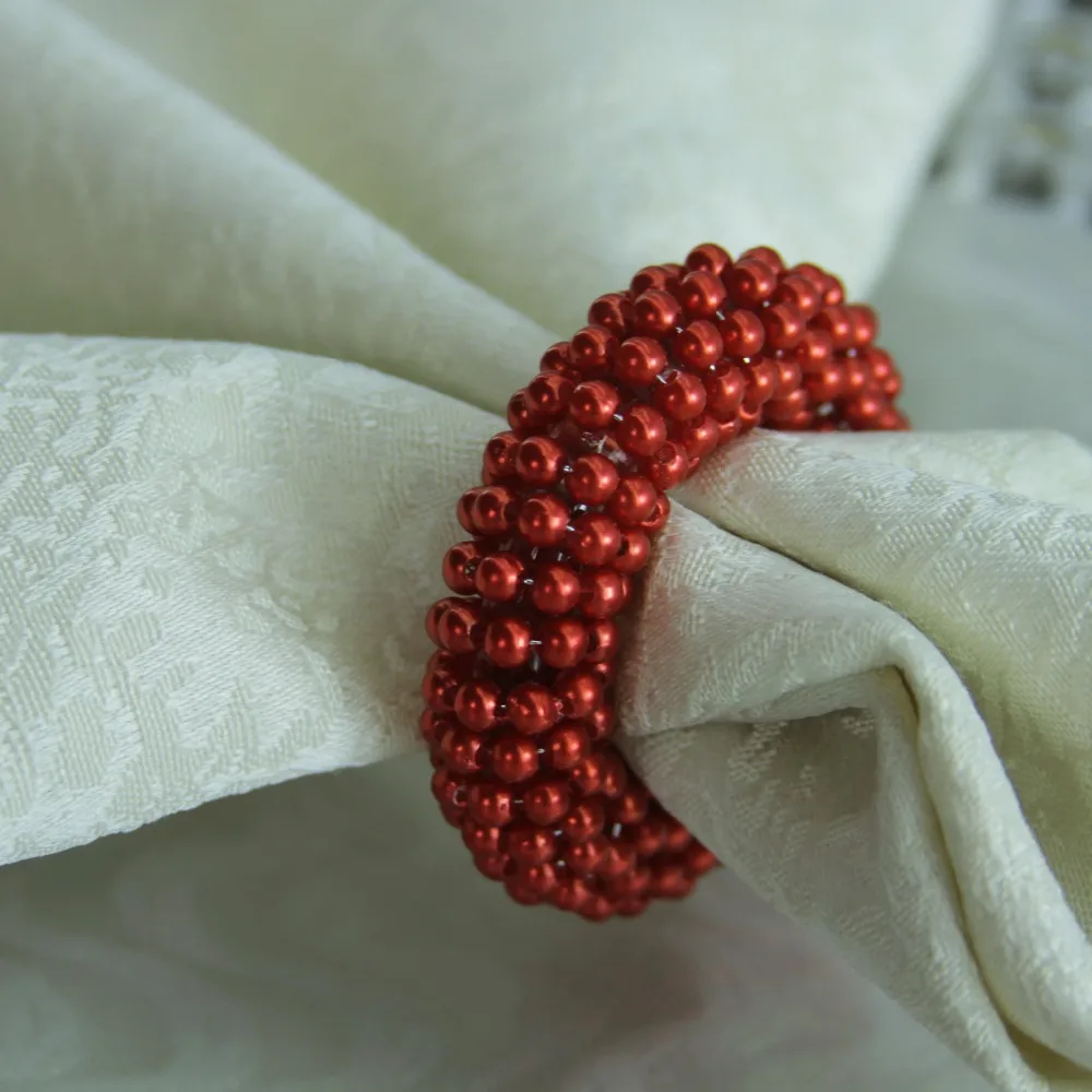 free shipping colorfull pearl napkin ring, wholesale cheap napkin