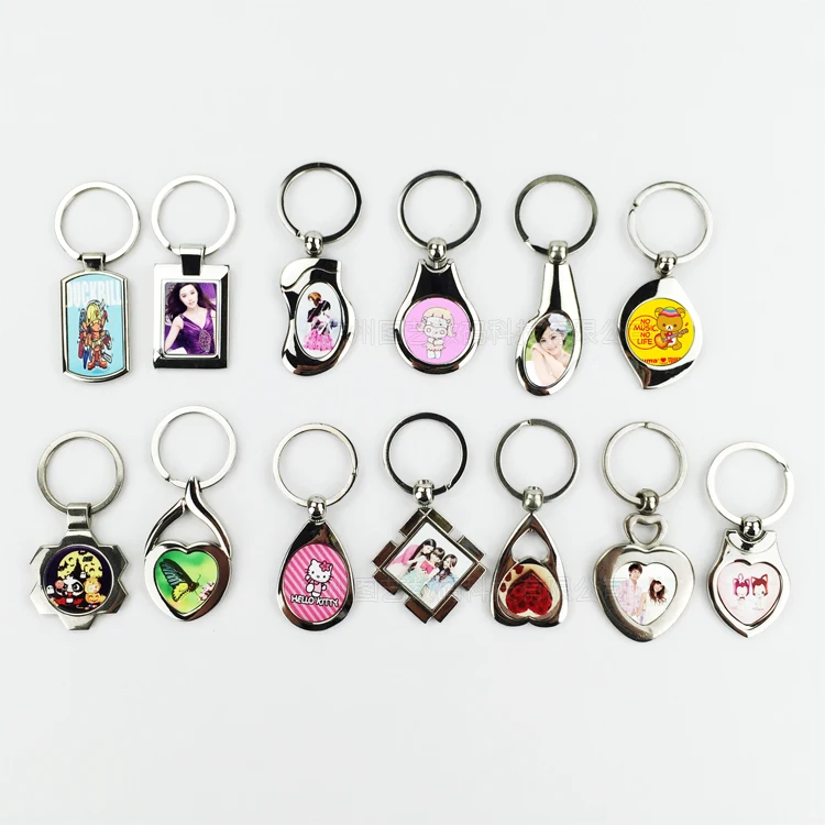 

10pcs/lots Blank Metal Key Rings Key Chian DIY Gifts Printing Sublimation Ink Transfer paper Print High Quality Free Shipping