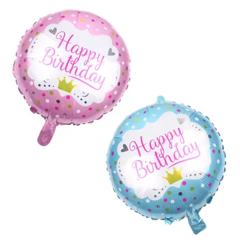 

50pcs/lot free shipping 18 inch happy birthday letter printed aluminum foil balloon birthday decoration balloon wholesale Globos