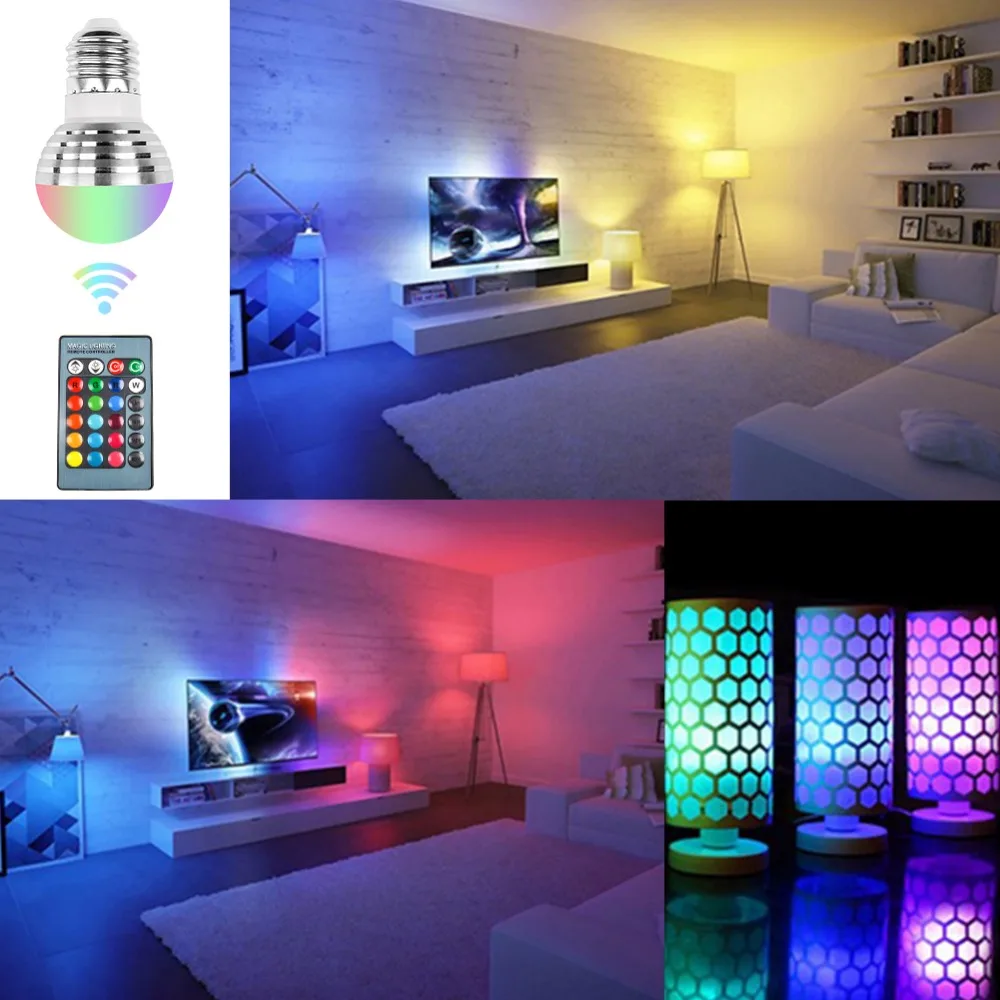 RGB светодиодный светильник E27 E14 6 шт. 3 Вт 5 10 цветной магический Точечный с