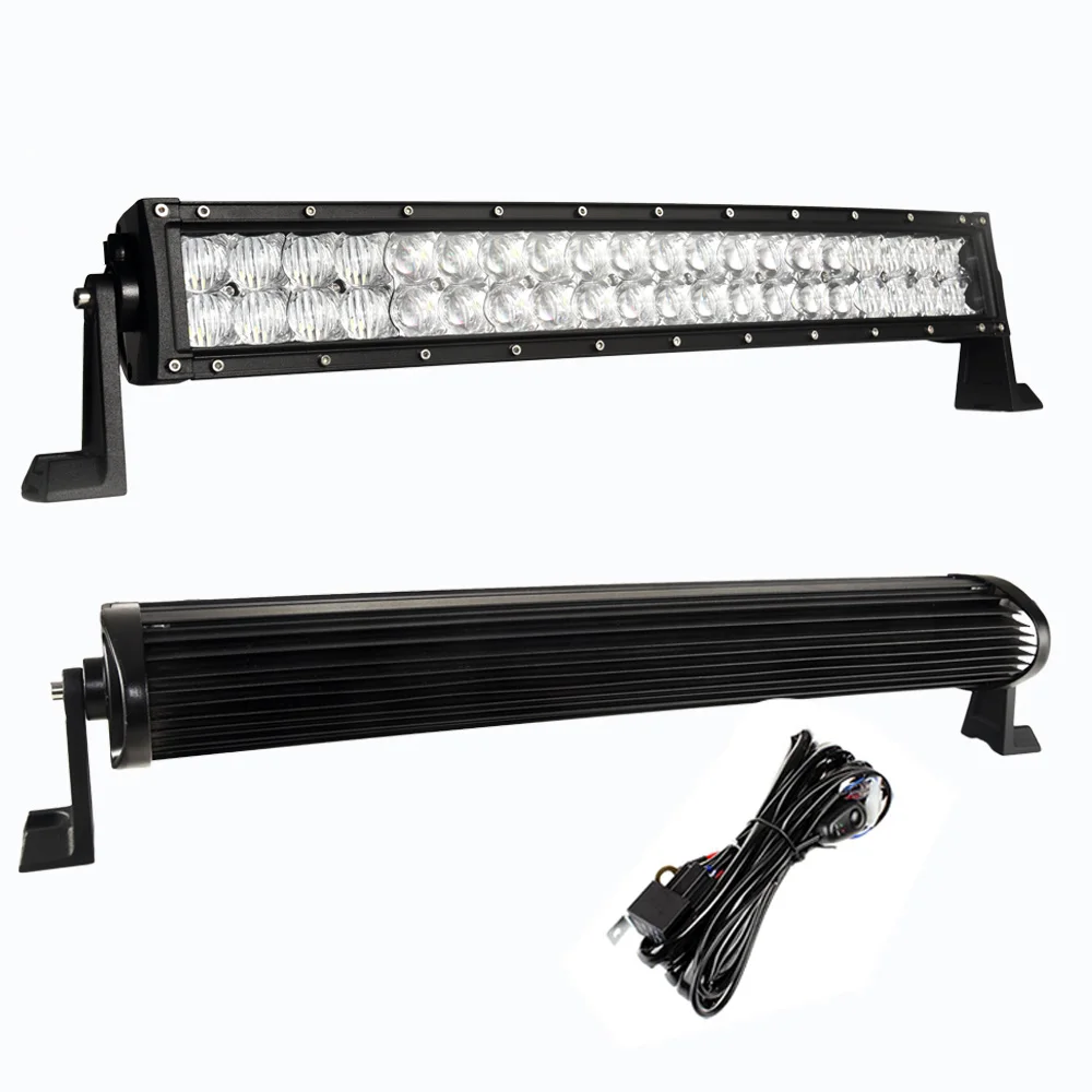 5D 22 Inch Real Power LED Bar Curved LED Light Bar + Wire Kit for
