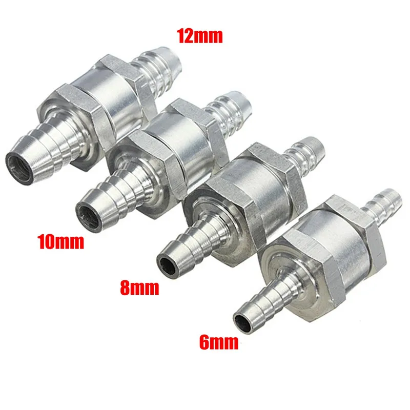 

One Way 6/8/10/12mm 4 Size Valves Aluminium Alloy Fuel Non Return Check Valve One Way Fit Carburettor