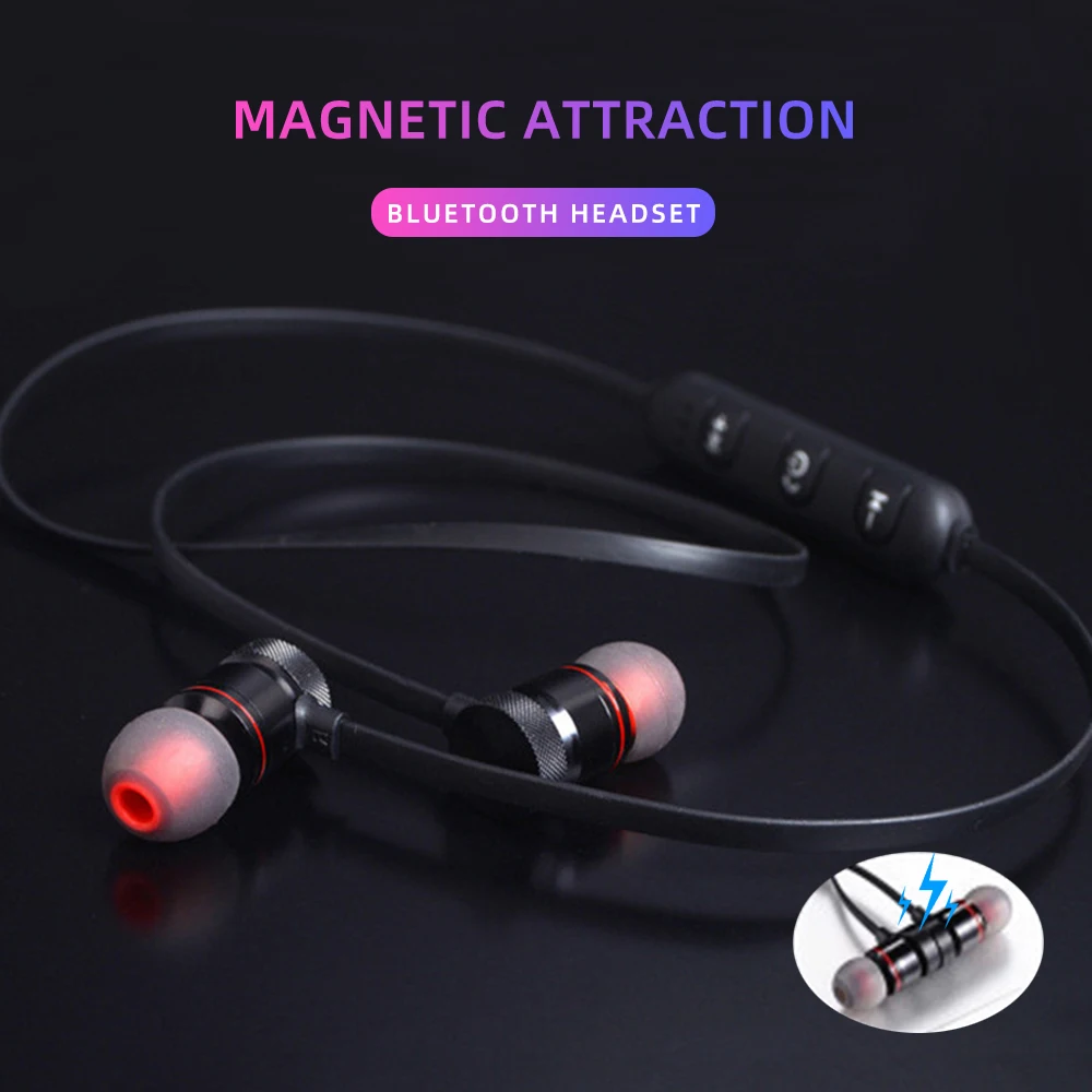 

New Magnetic Wireless Bluetooth Headphones Stereo Sports Earbuds For Phone Neckband sport Headsets Auriculare with Micphone Y10