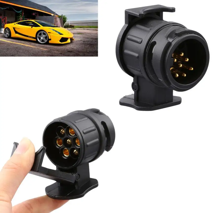 

Car Electrical Plug & Sockets Trailer Truck 13 Pin to 7 Pin Plug Adapter Converter Tow Bar Socket Black 12V APR10