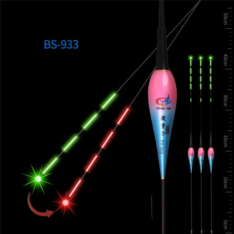 Светящийся смарт-светодиодный поплавок для рыбалки с высокой чувствительностью, сигнализация для изменения цвета рыбы, электронный буй, плавающий поплавок, 6 - Цвет: BS-933