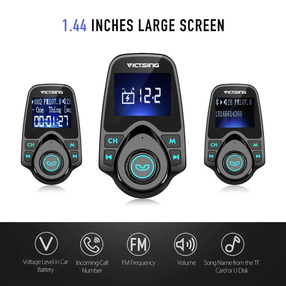 VicTsing Автомобильный MP3 плеер fm передатчик Bluetooth Handsfree автомобильный комплект