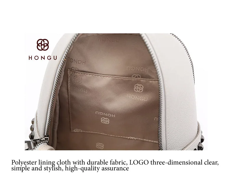 Fashion Women Backpack Ladies Handbag Shoulder Bag Leisure Upscale Genuine Leathe Bag With Rivet protection For Girl College Bag         H51940151-1 (18)