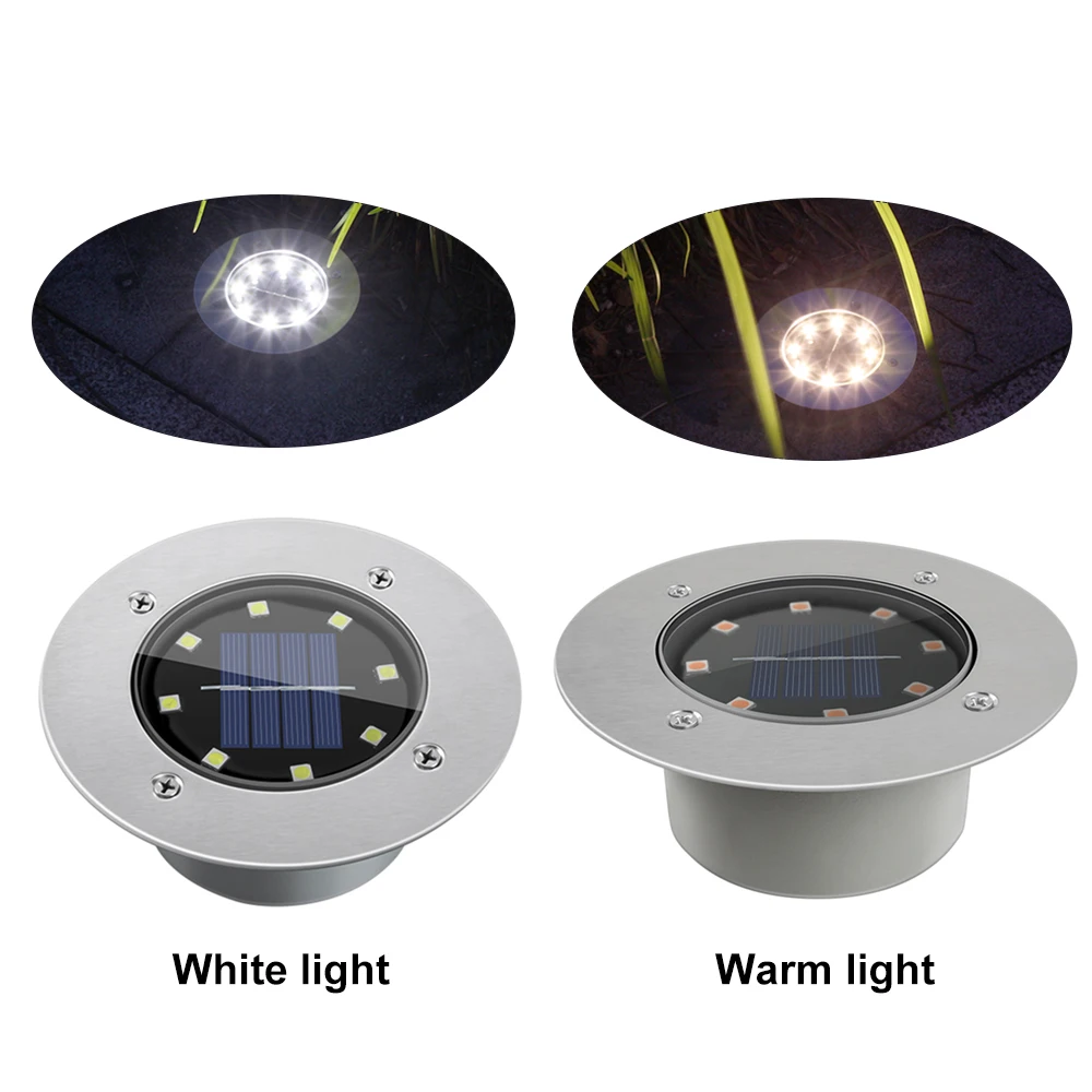 Lâmpada de Fundição de Alumínio Lâmpadas do Gramado Solar do Jardim Terraço e Jardim à Prova d' Água Convés Solar Enterrado Decoração 8leds Luz 12 High Quality Luzes e Iluminação