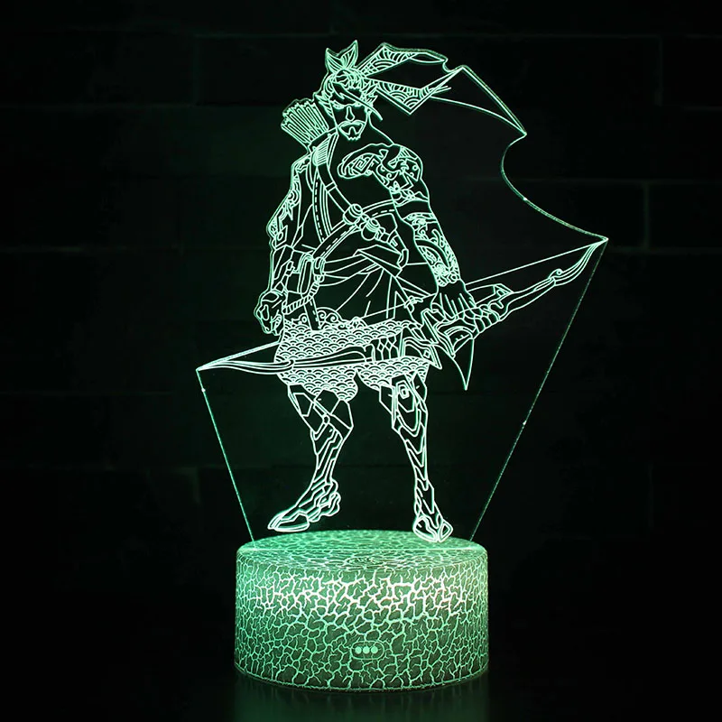 OW 7 цветов меняющаяся Настольная Лампа для проектора USB светильник Led Overwatch Reaper Hanzo Genji mcchini экшн-фигурка светящиеся игрушки