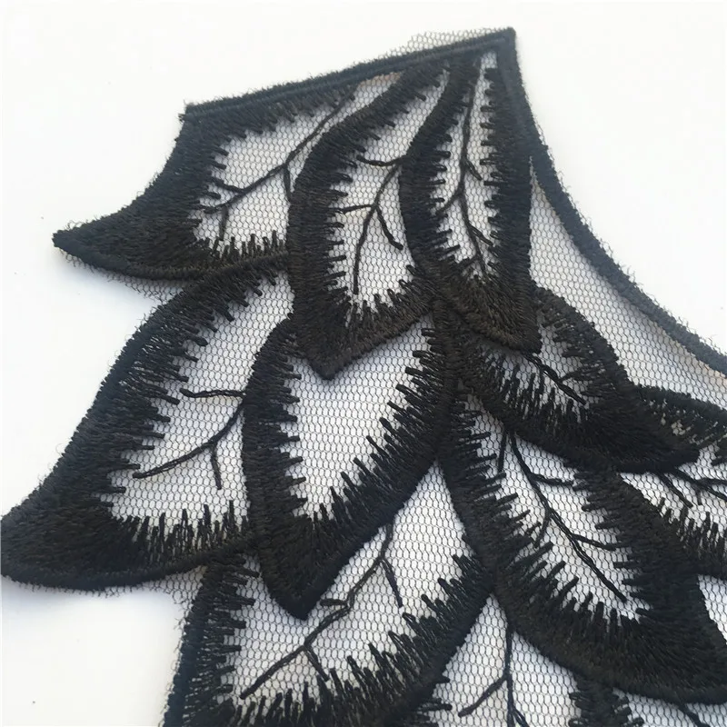 1 шт. кружевная ткань с черными перьями|lace fabric sewing|lace fabricflower lace |