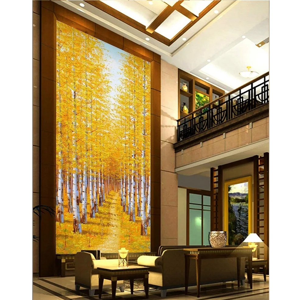 

5D DIY Diamond embroidery Autumn birch landscape backdrop pictures Home Decor Fully Resin round rhinestone Painting cross stich