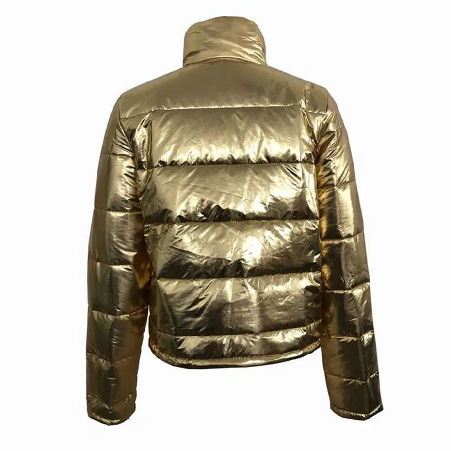 HAOYUAN PU Leather Winter Jacket Women Warm Clothes Slim Parka Zip Puffer Padded Jacket Outerwear Long Sleeve Tops Bubble Coat