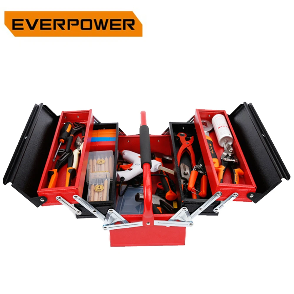 4-Tray&3-Layer Folding Iron Tools Organizer Box with Handle Multi-Functional Lock Hole Design Home Use Large Capacity Storage 4-Tray&3-Layer Folding Iron Tools Organizer Box with Handle Multi-Functional Lock Hole Design Home Use Large Capacity Storage
