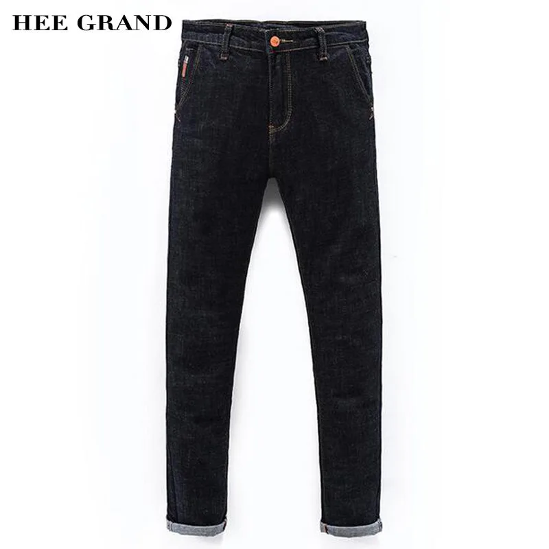 

HEE GRAND Men Fashion Jeans 2017 New Arrival Full Length Slim Fitted Water-washed Straight Pants Wholesale Size 27-36 MKN874