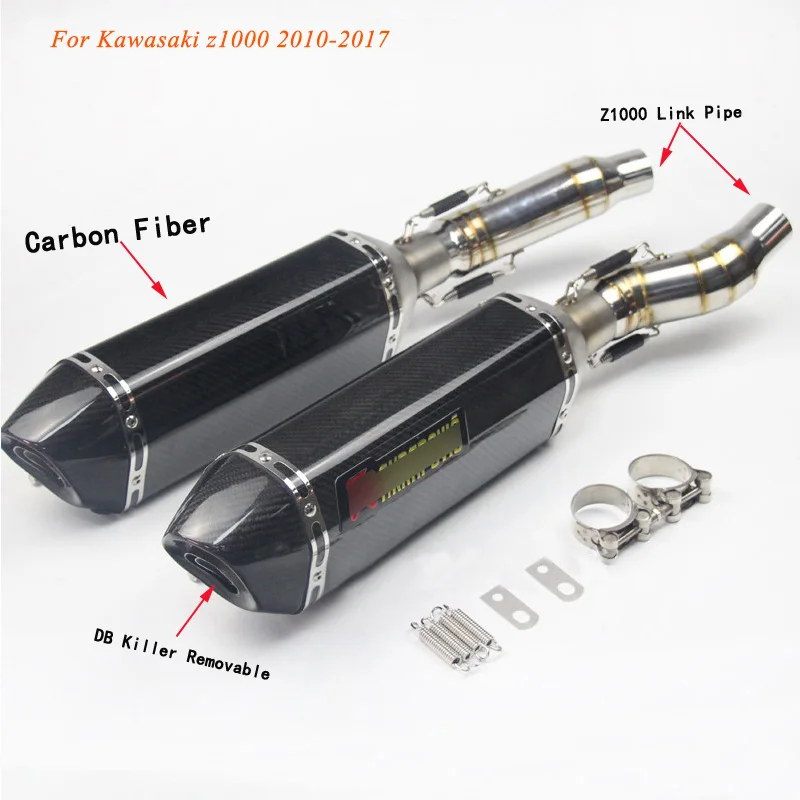 

2003 2004 2005 2006 2007 2008 2009 2010-2019 Silp on for Kawasaki z1000 Motorcycle Full Connecting Pipe System with Tail Exhaust