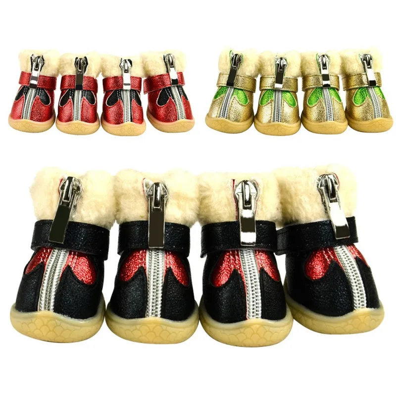 Pet autumn winter snow boots waterproof slip-resistant Dog shoes Pets Supplies Teddy Chihuahua