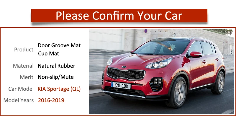 Najtaniej Antypoślizgowe gumowe maty do schowków mata podkładki pod kubek dla KIA Sportage 2016 2017 2018 2019 QL 4th Gen MK4 KX5 akcesoria naklejki Car Styling