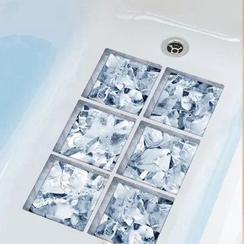 

6pcs/Set 3D Bathtub Anti-skid Ice Decorative Sticker Funny Art Wall Decals for Bathroom Bedroom Living Room Home Decor Baths003