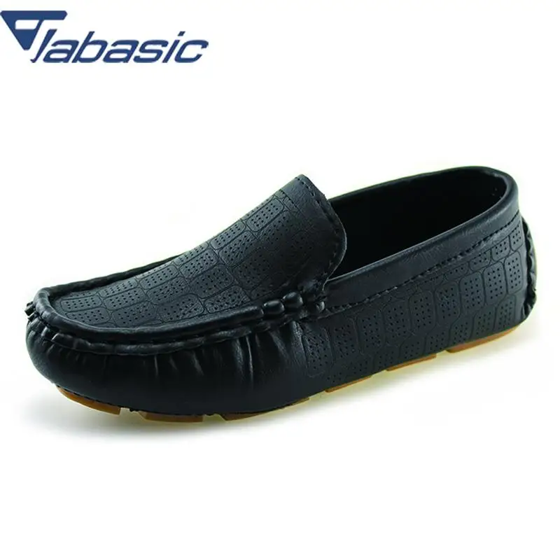 

JABASIC Brand Girls & Boys School Shoes 2018 New Slip-on Loafers Flat Casual Shoes Pu Leather Dress Shoes Boys Black Schoenen