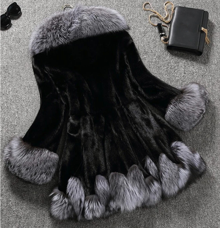 Для женщин зимний пушистый искусственный Лисий мех искусственный мех Пальто меховое женский теплый с капюшоном средней длины куртки Плюс Размеры 6XL вечерние пиджаки X64