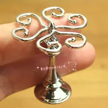 Кукольный домик Миниатюрный 1:12 металлическая Серебряная подставка для бокалов Красный Держатель для вина SPO363