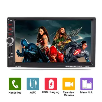 

7" Navigator GPS Navigation Car Radio 2 Din Autoradio Bluetooth USB FM MP5 Player Touch Screen Rear Camera Audio 7030GM Free Map