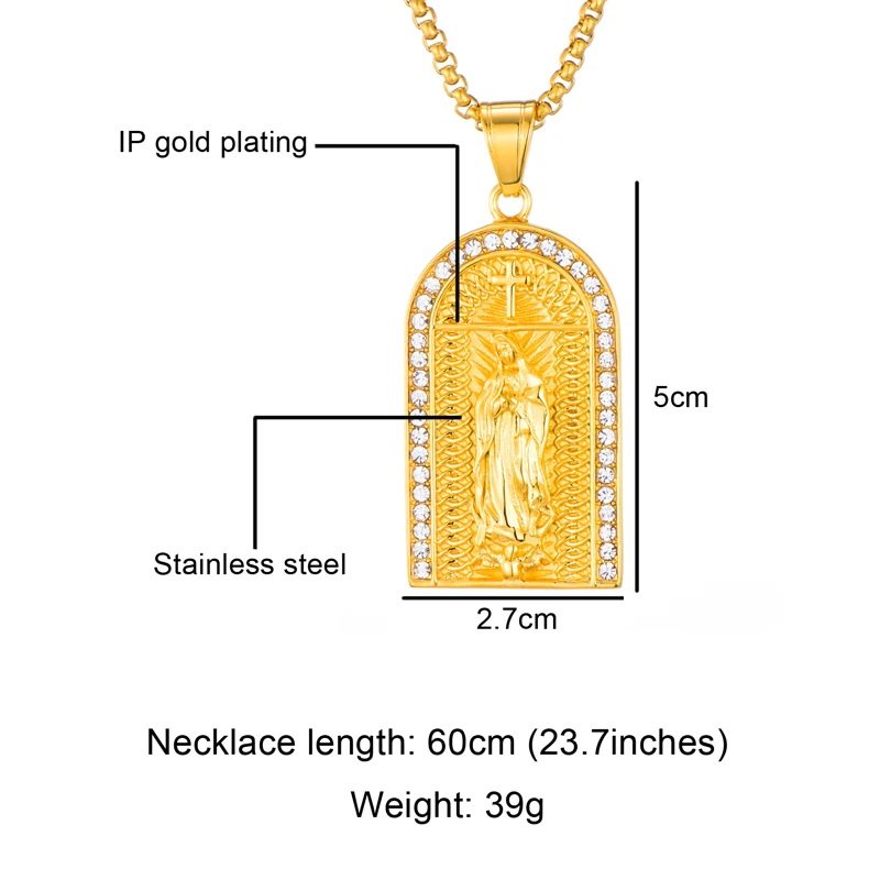 D & Z религиозные Iced Out Bling Christ Jesus золотые ожерелья и подвески цветная цепочка на