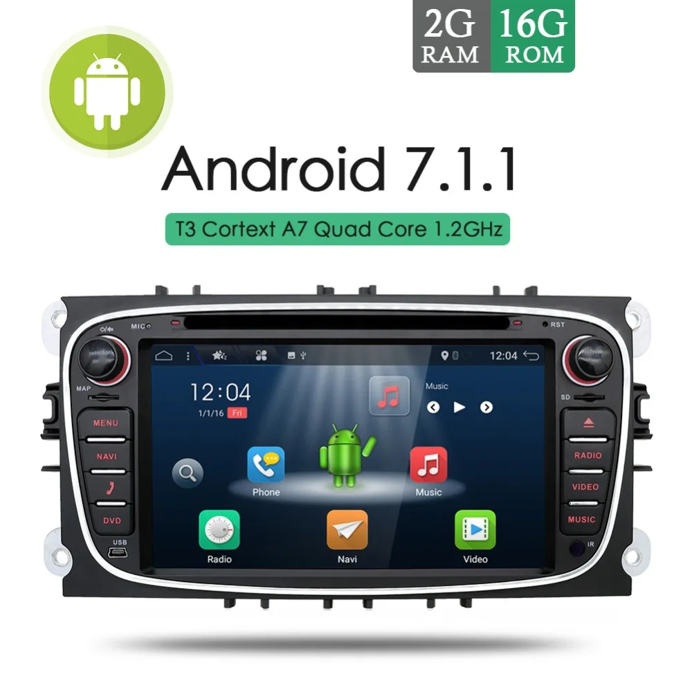 

car radio player stereo for ford focus 2 Android 8.0 tape recorder with rear view camera wifi mirror link steering wheel control
