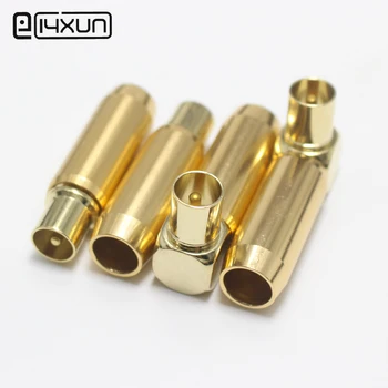 

2pcs Copper F Male Plug to RF TV Male Plug 9.5 TV General Head Inch Plug 90 /180 Degrees RF Revolution Connector Antenna adapter