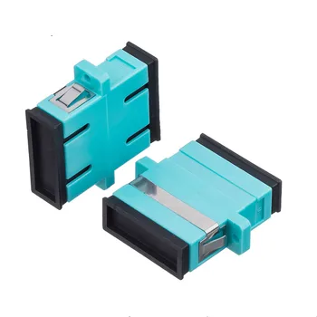 

200Pcs/Lot,MM Duplex SC/UPC OM3 Aqua Fiber Optic Adaptor,Flange Joint SC-SC Multi Mode Duplex Fiber Coupler