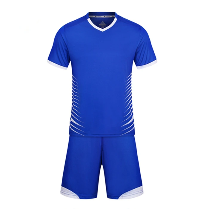 Men Kids Soccer Set Jersey Sport Kit Clothing Uniforms Football Jerseys Shirt Tracksuits Quick Dry Personalise Custom Printing - Цвет: 5018 blue jersey