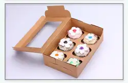24*16*7.5 см белая крафт-бумага 6 кекс коробки DIY партия Подарочная коробка печенье в снэк-коробка конфет выпечки упаковка коробки 100 шт./лот