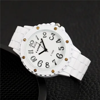 

Big Number Luxury Women Quartz-watch Lmitation Ceramics ladies Analog Bracelet Watch Women Gift Montre femme Dress wristwatches