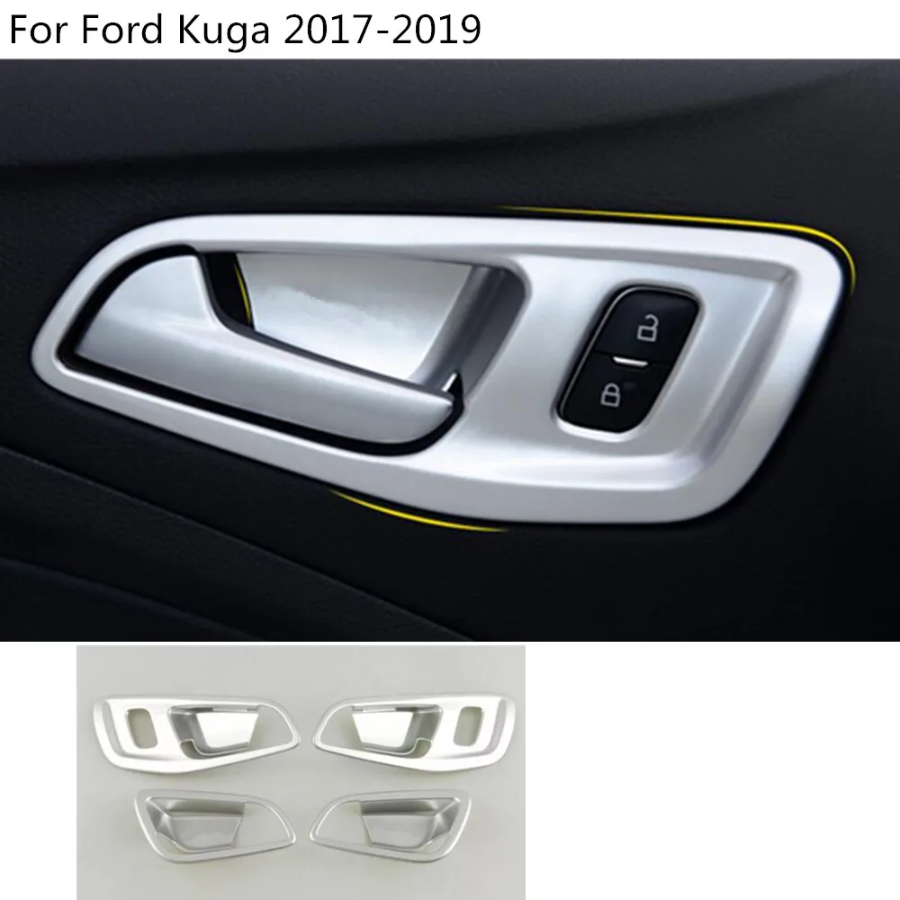 

car styling cover stick trim ABS chrome door inner handle bowl frame lamp 4pcs For Ford Kuga 2017 2018 2019