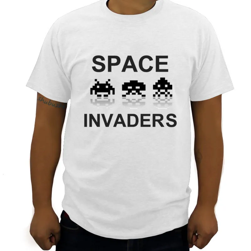Space Invaders retro classic eighties arcade game T-Shirt drop shipping fashion brand short sleeve casual Space Invaders retro classic eighties arcade game T-Shirt drop shipping fashion brand short sleeve casual