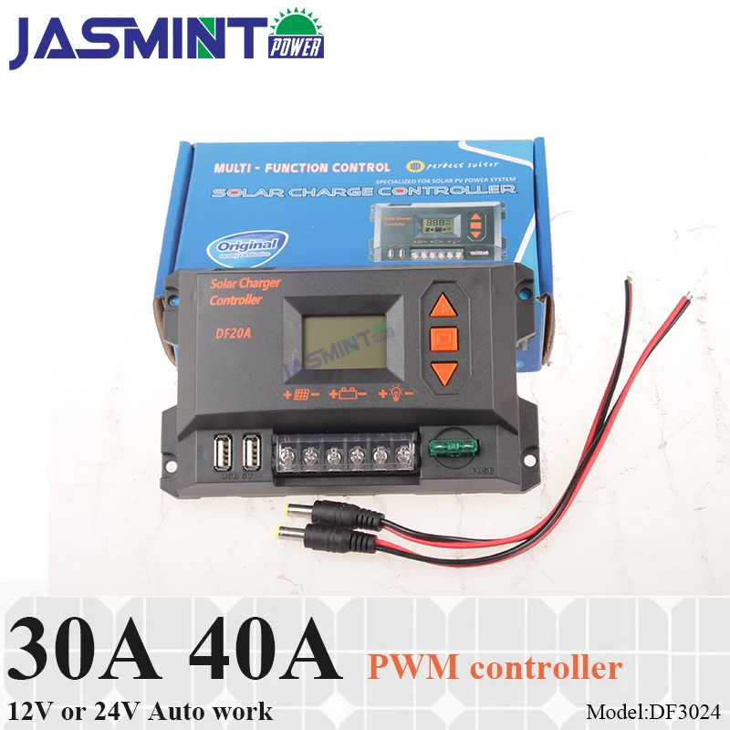 

30A 40A 12V/24V Auto Identify PWM SOLAR charge controller with LCD display,5V USBX2 Simple operation solar charge controller