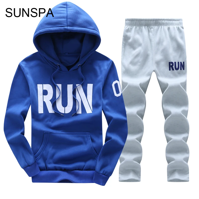 Sunspa спортивный костюм Для мужчин Толстовки Зимние флисовые костюмы печати